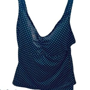 Miraclesuit Tankini Top Black & White Polka Dots